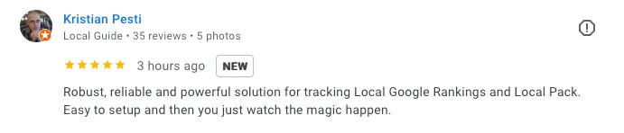 Kristian Pesti Google review